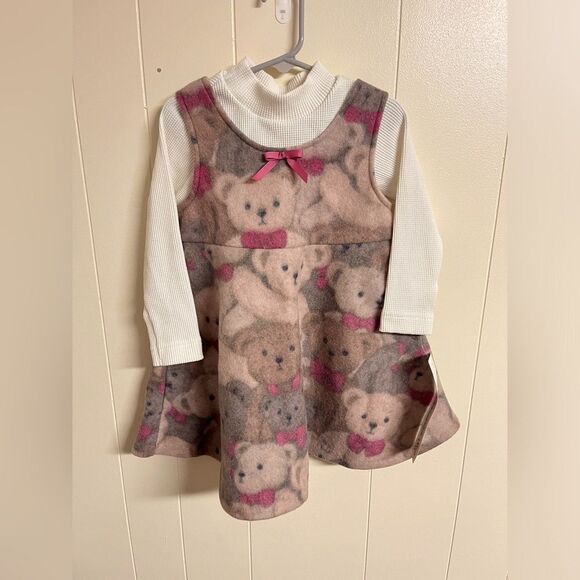 NWT Bonnie Jean Toddler Girl 2 Piece Set Dress Long sleeve Sz 4 - Picture 1 of 5
